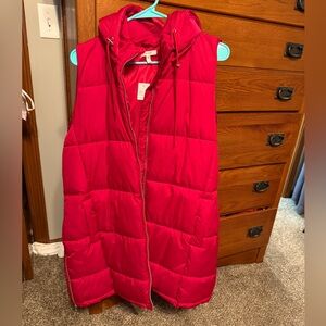 Maurices new with tag long vest with hood XL